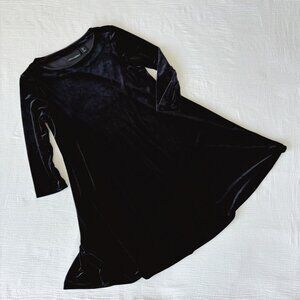 Cynthia Rowley velvet dress black dress lbd midi dress a line dress